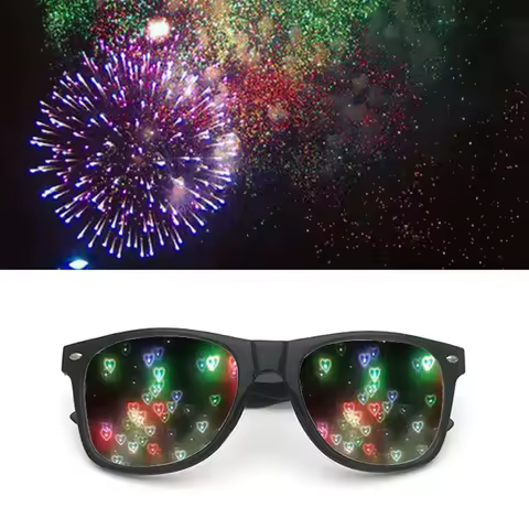 Women Fashion Diffractive Optical Fireworks Glasses Special Effect Sunglasses Adult Dance Light Show
