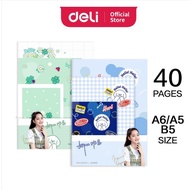 Deli Notebook OuYang Nana Series Sewing Notebook Set Size B5/A5/A6 40 Pages [Per Set] FTZ03-01