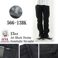 Oni Denim Semi-Tight Straight 13oz Jet Black Denim 566-13BK