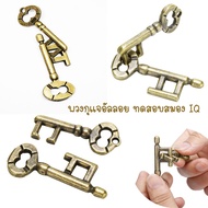 1pc Gold IQ Brain Test Alloy Keychain Adult