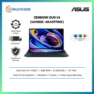 Asus Laptop Zenbook Duo 14 UX482E-AKA397WS 14" FHD Touch Celestial Blue ( I5-1135G7, 8GB, 512GB SSD, Intel, W11, HS )