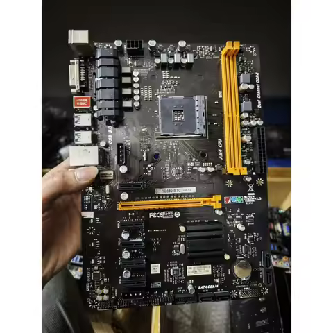 Used Original ATX Mining Motherboard for BIOSTAR TB350-BTC VER6.0 AM4 B350 DDR4 6PCIe Slots Tested G