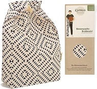 Kumanu |Organic Beeswax Cloth - Bread Bag Krummelkarl | H 35 cm x W 29 cm | with Stand Base and Clos