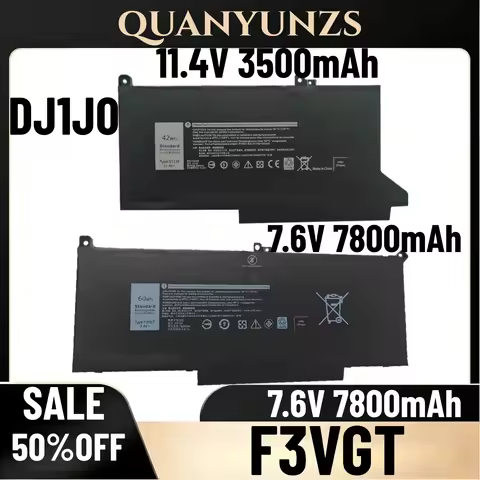 Original Compatible Dell Laptop Battery F3YGT for Latitude 7280 7290 7380 7390 7480 7490, Also Fits 