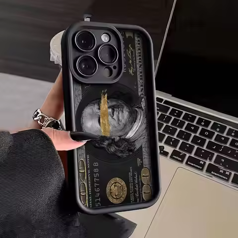 Black Dollar Phone Case For MOTO G85 G10 G20 G30 G14 G22 G34 G53 G24 G54 G84 E32 E13 E22 E30 EDGE50 