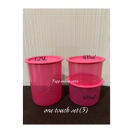 Tupperware one touch pink set(3)