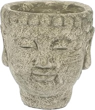 VANZACK Buddha Head Pot Succulent Plant Pot Cement Flower Pot Succulent Planters Umbrella Stand Indoor Decor Buddha Statue Flower Pot Buddha Head Planter Flowerpot Flower Vessel