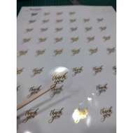 Gold Stamping Sticker / Transparent Sticker With Gold stamping / Exclusive Transparent Sticker / Glo