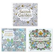 3 Pcs/Set Secret Garden + Enchanted Forest + Animal Kingdom Coloring Book Children Drawing Coloring 