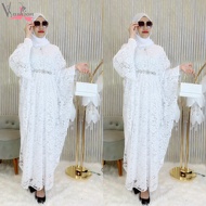 Plain White Brocade Kaftan Ac Kalong G7260 Vima Premium