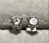 GIA  1卡圓形鑽石耳環