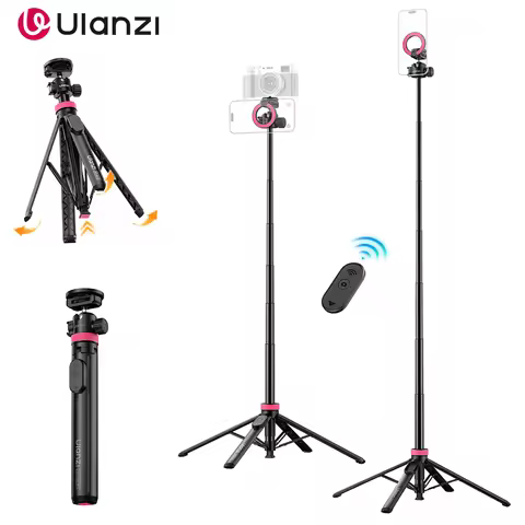 Ulanzi MT-44M Auto Open Selfie Stick Tripod 59" Magnetic Phone Tripod 2-in-1 Dual Mount&1/4" Screw f