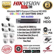 HIKVISION 2MP 8 Camera 8 Channel DVR  NO HDD Turbo HD CCTV Package