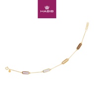 HABIB Multi- Coloured Gemstone Bracelet in 375/9K Yellow Gold KR(2-X10)FOR6B1794