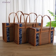 ELMER Storage Basket Durable Bamboo Camping Outdoor Picnic Moon Cake Hand-Woven Gift Box
