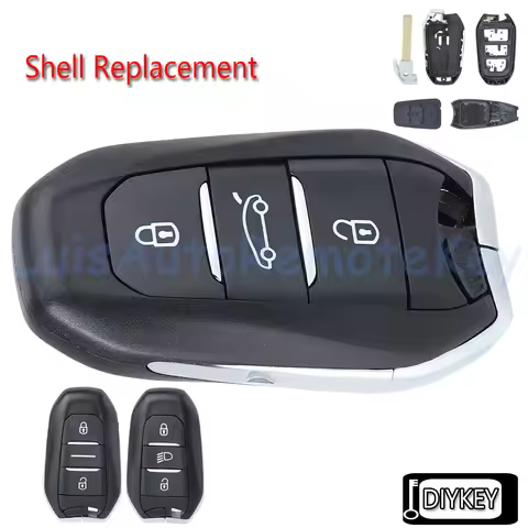 2 / 3 Buttons Case Smart Remote Car Key Fob Shell Cover Replacement for Peugeot 308 408 508 5008 for