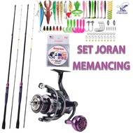 1.8-2.1m Reel Pancing Set 12+1BB Combo Set Fishing Rod Set Joran Pancing Pancing Set Joran Pancing S