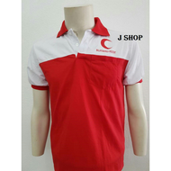 BAJU T-SHIRT PBSM / BSMM LENGAN PENDEK T-SHIRT BULAN SABIT MERAH T-SHIRT KOKURIKULUM SEKOLAH RED CRE