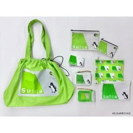 日本 Suica Penguin 企鵝仔 限定 綠色尼龍布 手挽袋
