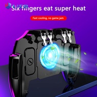 6 Fingers Mobile Gaming Cooling Gamepad for PUBG Game Controller Joystick