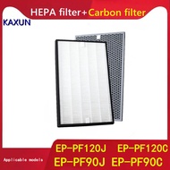 เครื่องฟอกอากาศ Hitachi EP-PF120J EPPF120J EP-PF90J EP-PF120C แผ่นกรองถ่านกัมมันต์ HEPA ที่เข้ากันได้กับ EP-PF90C เพื่อกำจัดฝุ่น PM2.5 และกลิ่นฟอร์มาลดีไฮด์อุปกรณ์ทดแทน