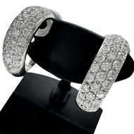 ต่างหูเพชรมือสอง ตัวเรือนทำจากแพลตินัม Pt900 และทองคำขาว K14WG น้ำหนัก 7.4 กรัม สำหรับผู้หญิง