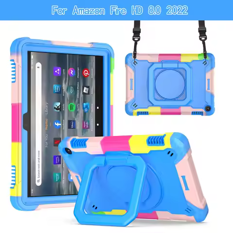 For Amazon Fire 7 12 th 2022 Case Shockproof Stand Cover For Amazon Kindle HD8 2020 HD 8 Plus 2022 T