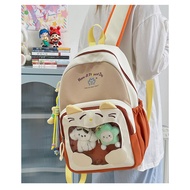 Cute Cat Ita Backpack Doll Bag Ita Bag Transparent Shoulder Bag Backpack for High School Students