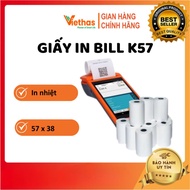 Combo of 50 rolls of OJI K57 Receipt Printing Paper (57mm x 38mm), bill printing paper 57x38 mm