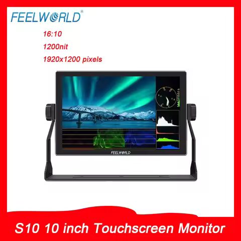 FEELWORLD S10 10" 1080p IPS Touchscreen Monitor,1200nit Ultra-Bright,DCI-P3 95%,HDR HLG,Sunlight Vis
