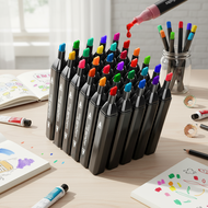 Shipped in 24 Hours - 2-in-1 Double-Head Marker Set for Kids Art Pen, 30/36/48/60/80 Colors Alcoholi