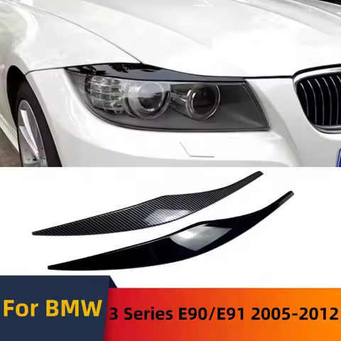 Front Headlight Eyebrows Eyelid Trim For BMW 3-Series E90 E91 2005-2012 318i 320i 330i 325i 335i 320