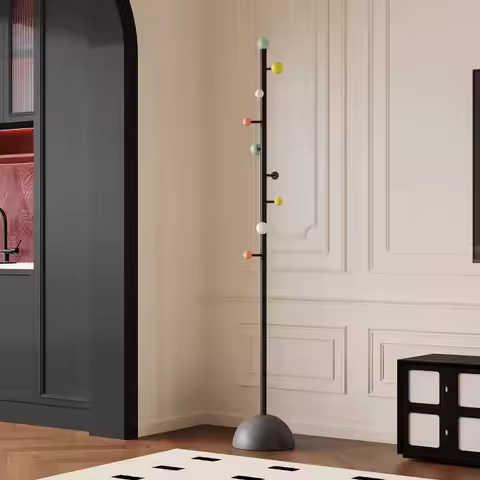 Stylish Black Colorful Clothes Racks Floor Stores Modern Japandi Clothing Rack Living Room Perchero 