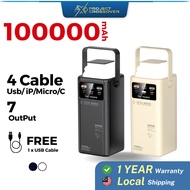 PXO 100000mah Powerbank Fast Charging Powerbank Large Capacity Camping Powerbank LED 4 Outputs 66W B