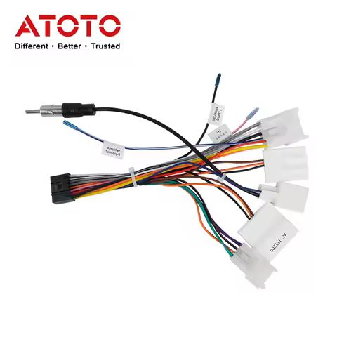 ATOTO ITY200 16 Pin Wiring Harness Cord Line Adapter 16Pin Cable for Select Toyota Model, Fit for AT
