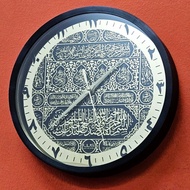 JAM DINDING KAABAH LASER UKIR STUDIO 30CM WALL CLOCK ISLAMIC JAM KISWAH PINTU KAABAH