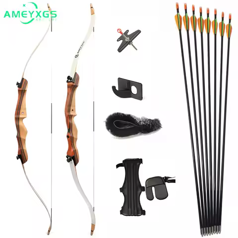10-20lbs Recurve Bow Set Archery 48/54inch Right Hand Traditional Split Bows for Youth Beginner Spor