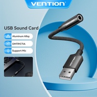 Vention USB Sound Card Adapter USB-A to 3.5mm Audio Converter for Headphones/Speaker/PS4/Switch