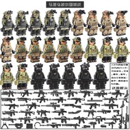 ทหารพิเศษ KSK ทหาร SAS ของเล่นบล็อกการ์ตูนสำหรับเด็กชาย อุปกรณ์เสริมสำหรับบล็อกการ์ตูน วัสดุพลาสติก 