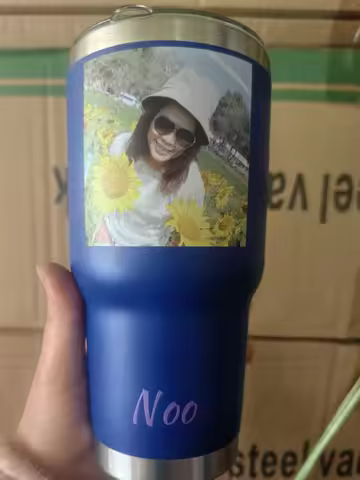 Custom Tumbler 30oz 20oz Stainless Steel Coffee Cup with Lid Tumbler with Colorful Text Logo Photo