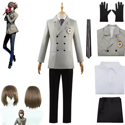 Costume de Cosplay Akechi Goro pour Femme, Uniforme Sв, Manteau, Chemises, viser, Robe de Carnaval d