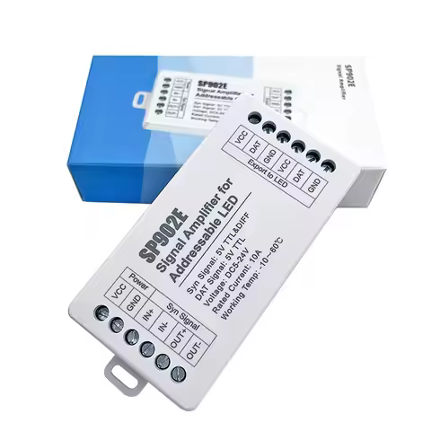 SP902E SPI Signal Amplifier Repeater For WS2812 WS2811 WS2813 RGB Addressable IC LED Pixel Strip Pro