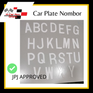 Nombor Plate Kereta Standard Nipis Thin White JPJ Lulus Huruf A-L / JPJ Standard Approve Size Car Number Alphabet A-L