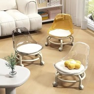 Swivel Low Stool With Wheel Children Small Chair Round Stool Pulley Low Stool Universal Wheel Low St