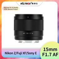 VILTROX 15mm F1.7 Air Auto Focus Ultralight Large Aperture Lens for Nikon Z Fujifilm XF Sony E Mount