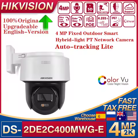 Original Hikvision DS-2DE2C400MWG-E 4MP IR Color PoE IP Camera Auto-tracking Two Way Audio Smart Hyb