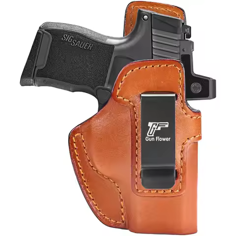 IWB Leather Holster for SIG P365/ P365X/ P365 SAS/ P365-380,Optic Cut,Inside Waistband,Concealed Car