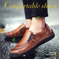 Good Things Fashion Cow Leather Men's Flats Shoes Moccasin Casual Loafers British Style Leather Driving Shoes large size 38-48