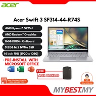 Acer Swift 3 SF314-44-R74S 14'' FHD Laptop Pure Silver ( Ryzen 7 5825U, 16GB, 512GB SSD, ATI, W11, HS )