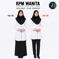 (BLUE /RED LINE) BAJU KORPORAT KPM MUSLIMAH | KUALITI PREMIUM (STANDARD KPM) (WANITA)